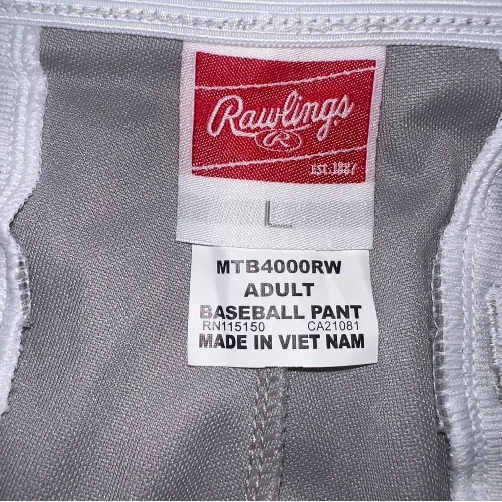 Rawlings Men's Large Light Gray Joggers Baseball Pants NWT Pro Fit